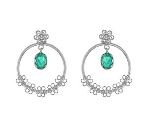 BRINCOS TERESA COLLECTION PR - PEDRA VERDE ESMERALDA