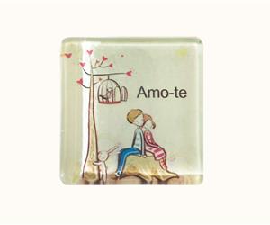 ÍMAN EM VIDRO "AMO-TE"