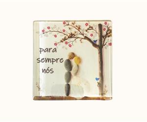 BASE DE COPO EM VIDRO "PARA SEMPRE NÓS"