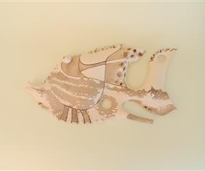 Peixe - Barro vermelho/Branco claro - L