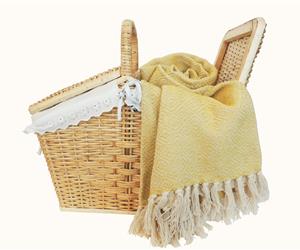 Cesto Pic-Nic em Vime + Manta