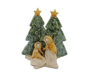 Presépio 2 Árvores  - Grés vidrado - M