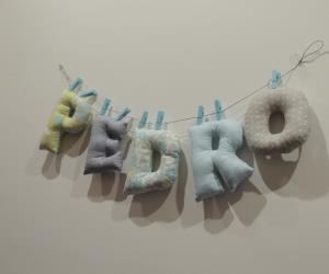 Pedro - Letras em Tecido Bebé/Criança