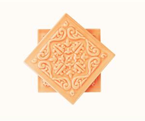 2 Azulejos Geométricos - Bases de Copo - Coral