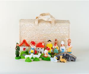 Presépio Cerâmica - 14 Figuras c/ Cesto