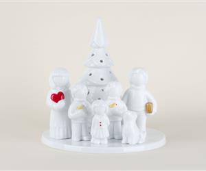 Árvore Família - Vidrado - Pais, 3 filhos e cão opcional