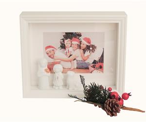 Moldura da Família - Natal - Netas e Cão