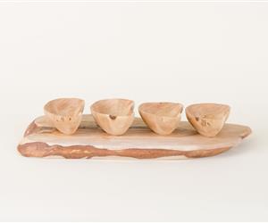 Tábua com 4 Taças côncavas