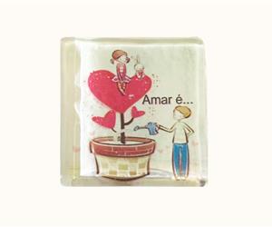 ÍMAN EM VIDRO "AMAR É..."