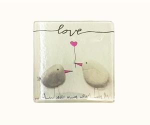 BASE COPO EM VIDRO "LOVE"