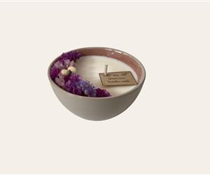 Vela Natural - Lavanda, Canela & Gerânio rosa