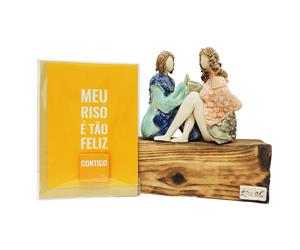 Escultura & Postal - "Meu Riso é tão Feliz Contigo!"