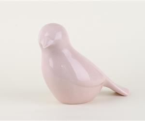 Pássaro Simples - Vidrado Rosa