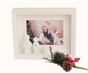 Moldura da Família - Natal - Filhos ou Netos e Cão