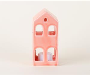 Casa T-light com vela LED Coral