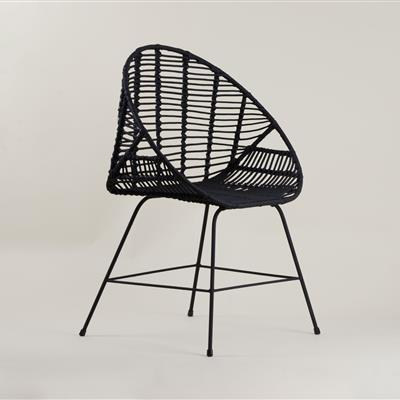 Cadeira em Vime - Pintura Preto